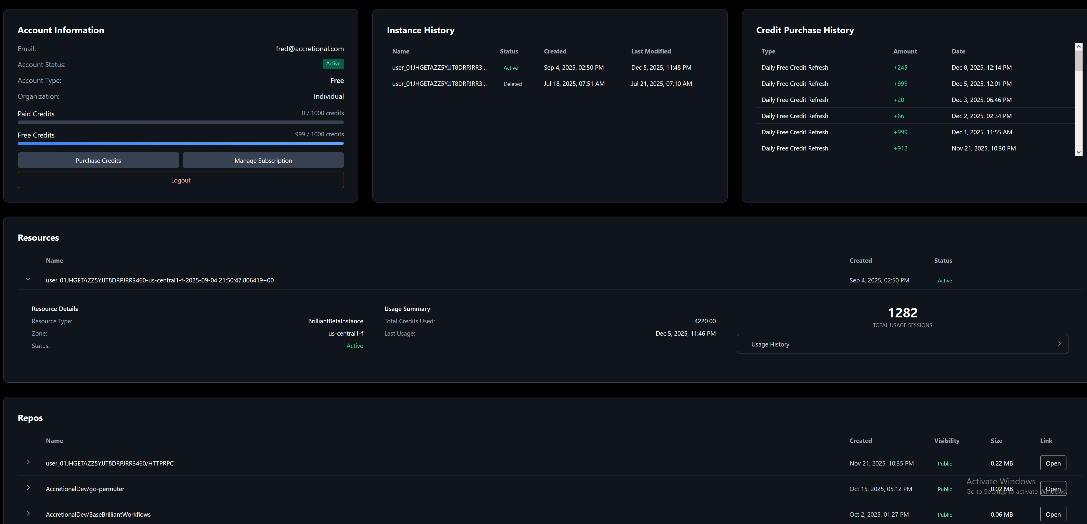 Dashboard Overview